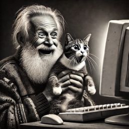 Old Man and Cat